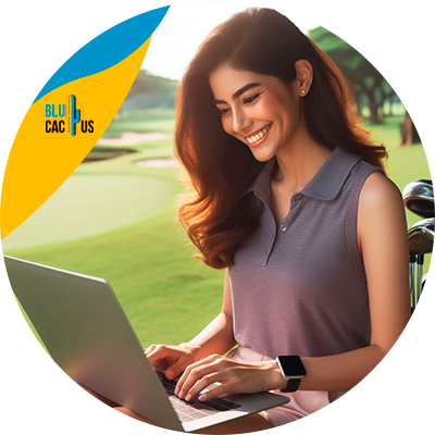 BluCactus - woman using laptop in golf camp - Marketing Strategies for Golf Stores