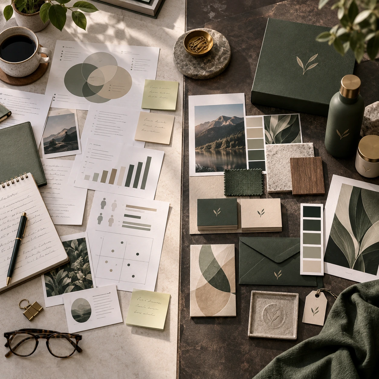 Brand Strategy and Brand Identity shown as connected but distinct stages